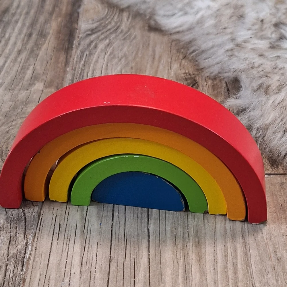 Legler Wooden Rainbow Stacker Building Blocks Montessori Toy